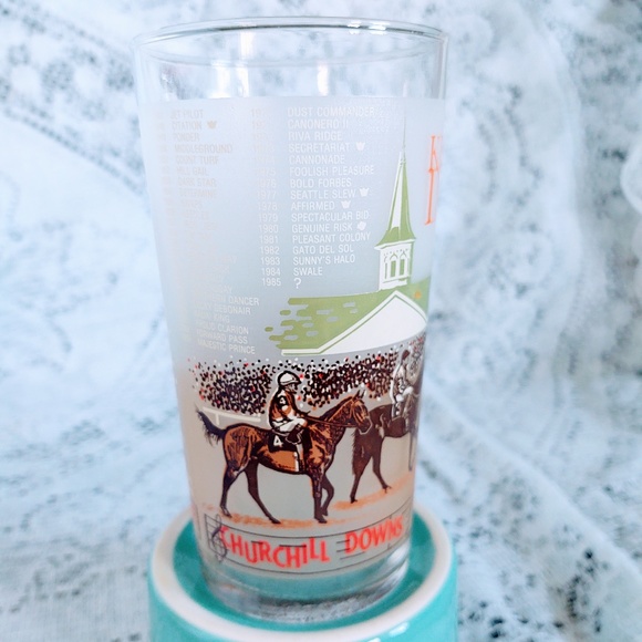 * 1985 KENTUCKY DERBY GLASS 111TH DERBY OFFICIAL HARRY M STEVENS 3/$20 BUNDLE - Picture 3 of 10
